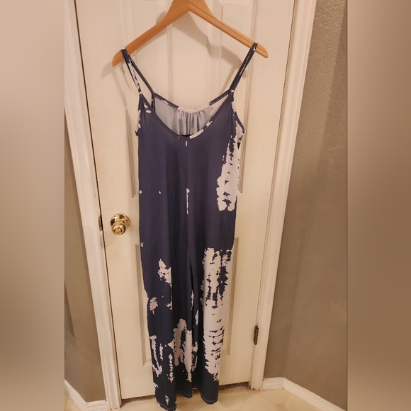 Romantichut - Tie dye Palazzo Jumpsuit Jumper Stretch Boho Comfy Sexy - Picture 3 of 7